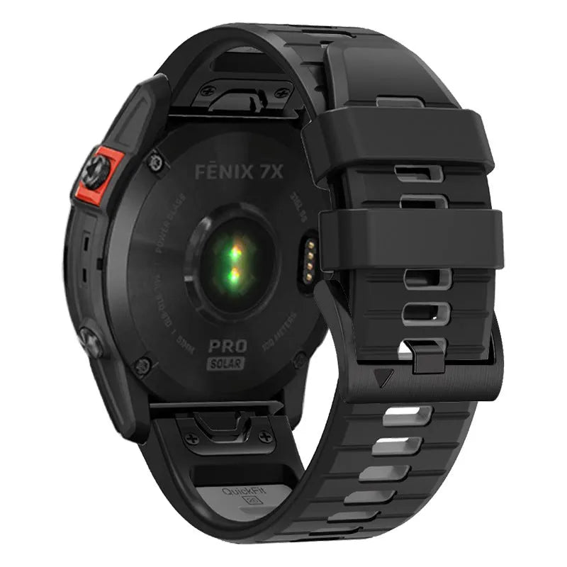 Fenix87pro6 two-colour quick release silicone strap for Garmin Fenix watches in multiple colour options.