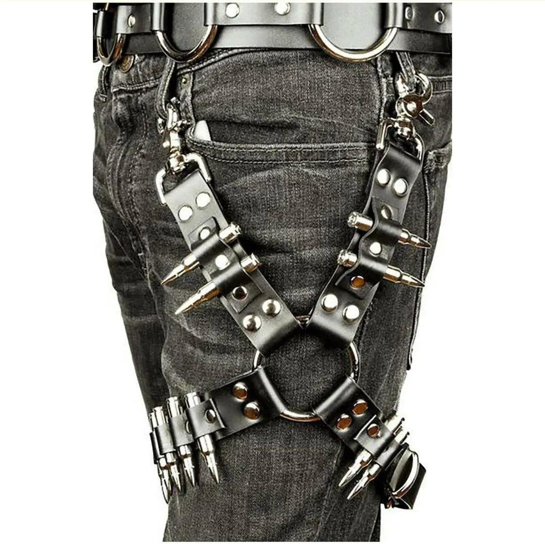 Black fashion leggings with attached PU leather contrast panels on the legs