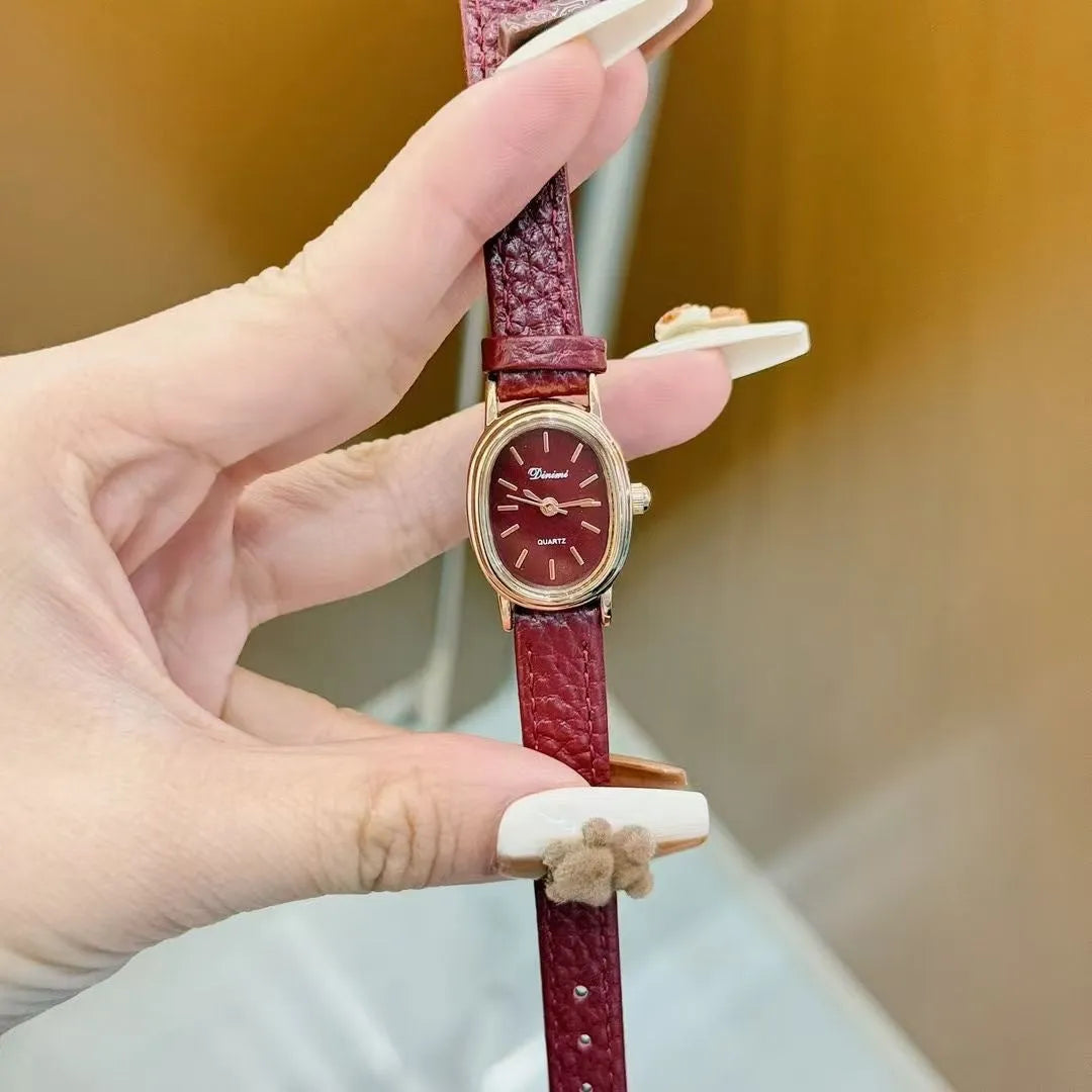 Alloy Ankela women's watch with octagonal diamond and rose gold Chinese style design details