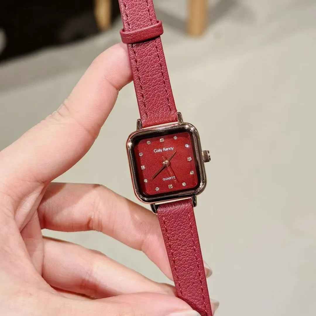 Alloy Ankela women's watch with octagonal diamond and rose gold Chinese style design details