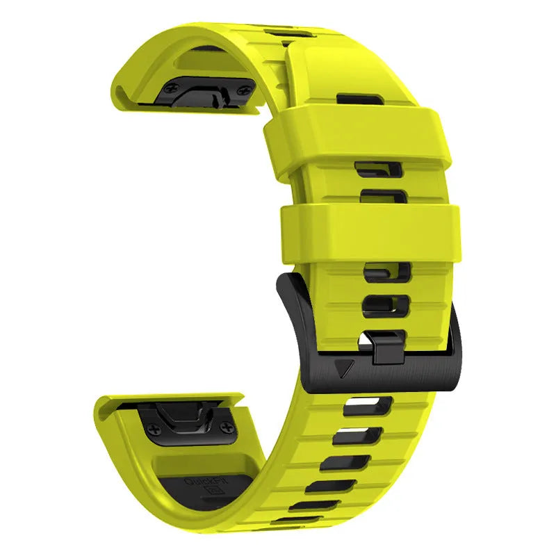 Fenix87pro6 two-colour quick release silicone strap for Garmin Fenix watches in multiple colour options.