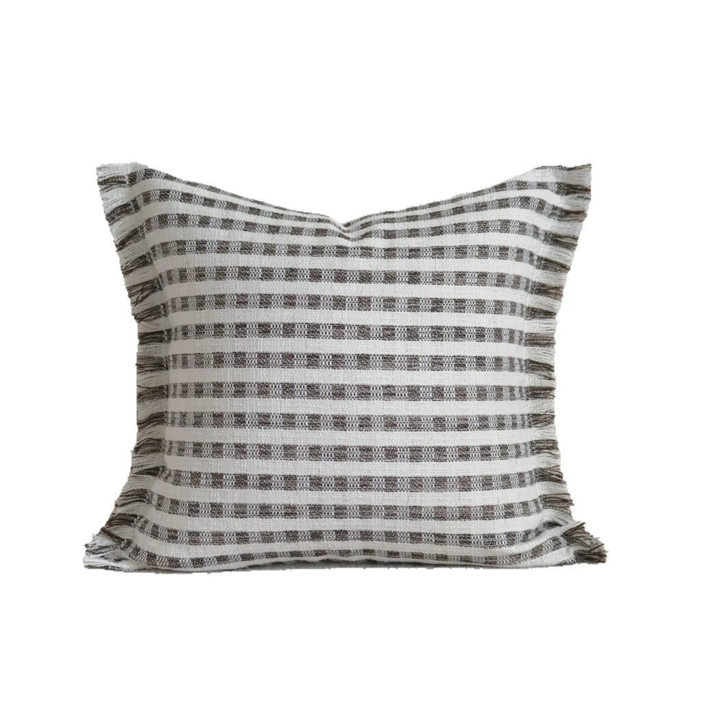 Coffee brown Chinese classical style decorative pillow cushion with stripe pattern in 45x45cm size