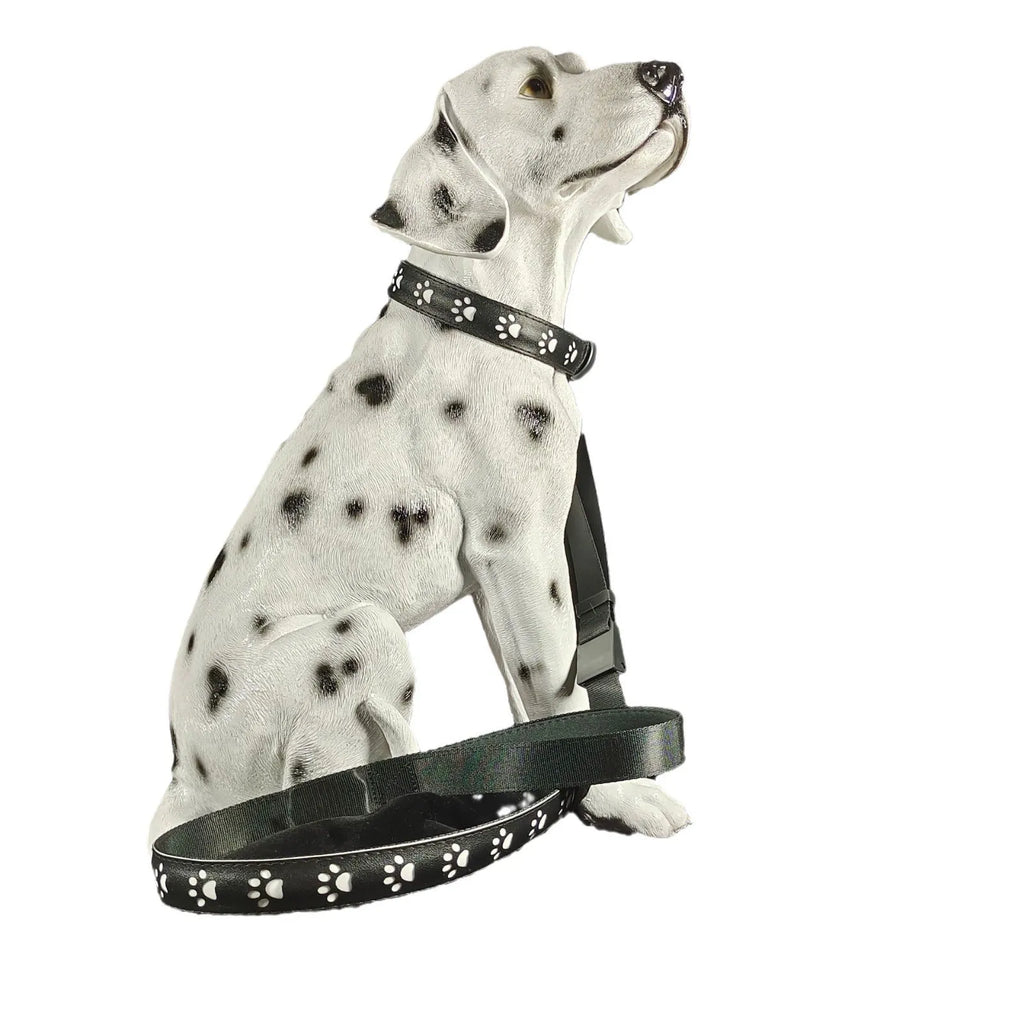 Creative dog luminous collar with multi-colour LED paw print design on adjustable polyester band