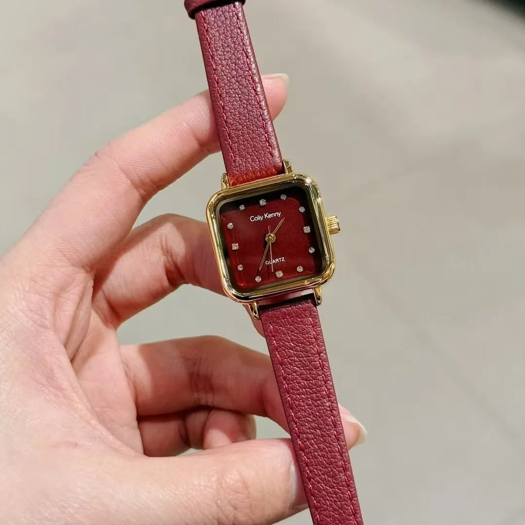 Alloy Ankela women's watch with octagonal diamond and rose gold Chinese style design details