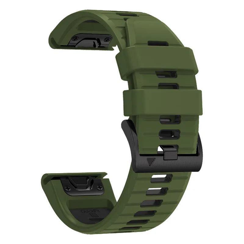 Fenix87pro6 two-colour quick release silicone strap for Garmin Fenix watches in multiple colour options.