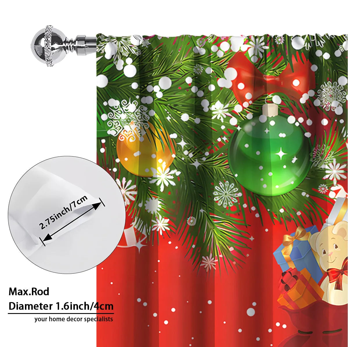 3D digital printed Christmas curtains in polyester with modern simplicity design