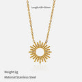 SUNFLOWER series 14K gold-plated geometric link necklace and bracelet set for women