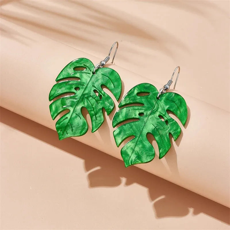 Acrylic drop shape earrings with hook backings in summer colour variations