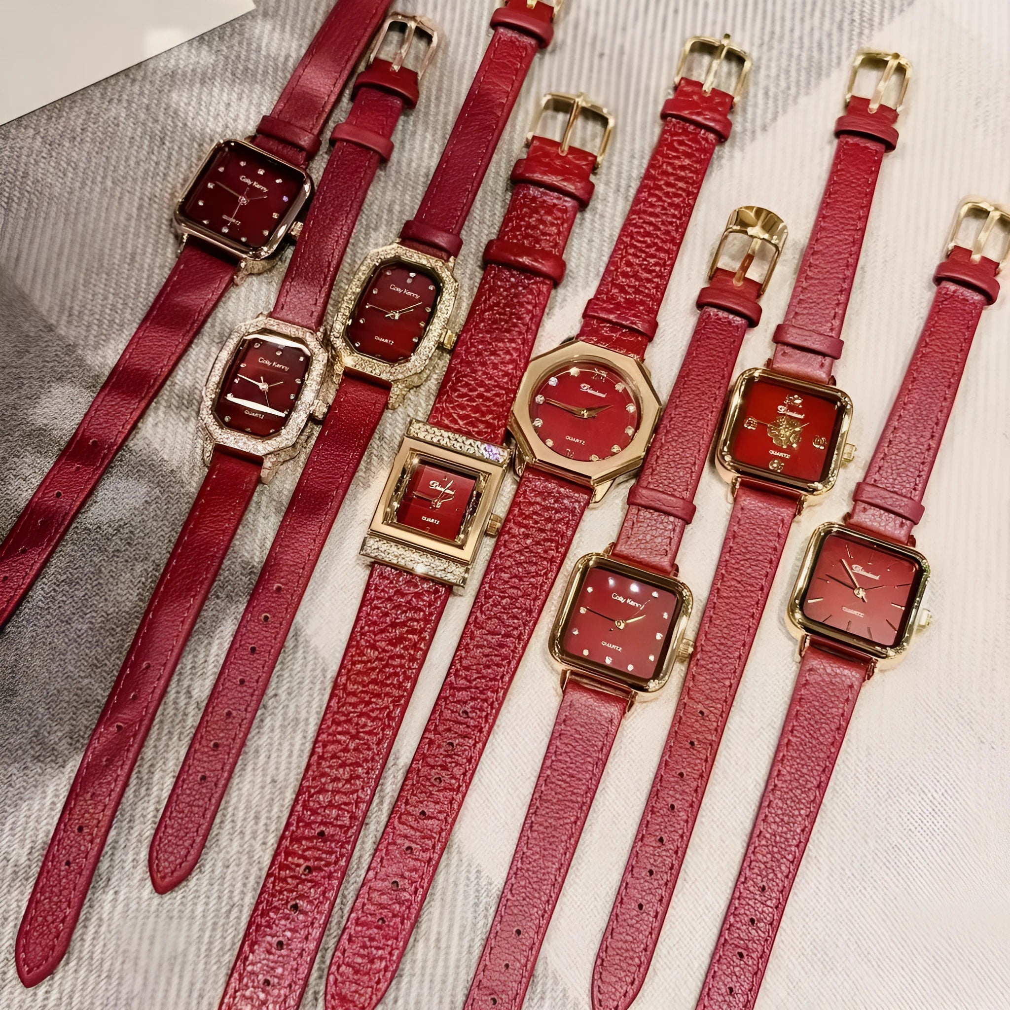 Alloy Ankela women's watch with octagonal diamond and rose gold Chinese style design details