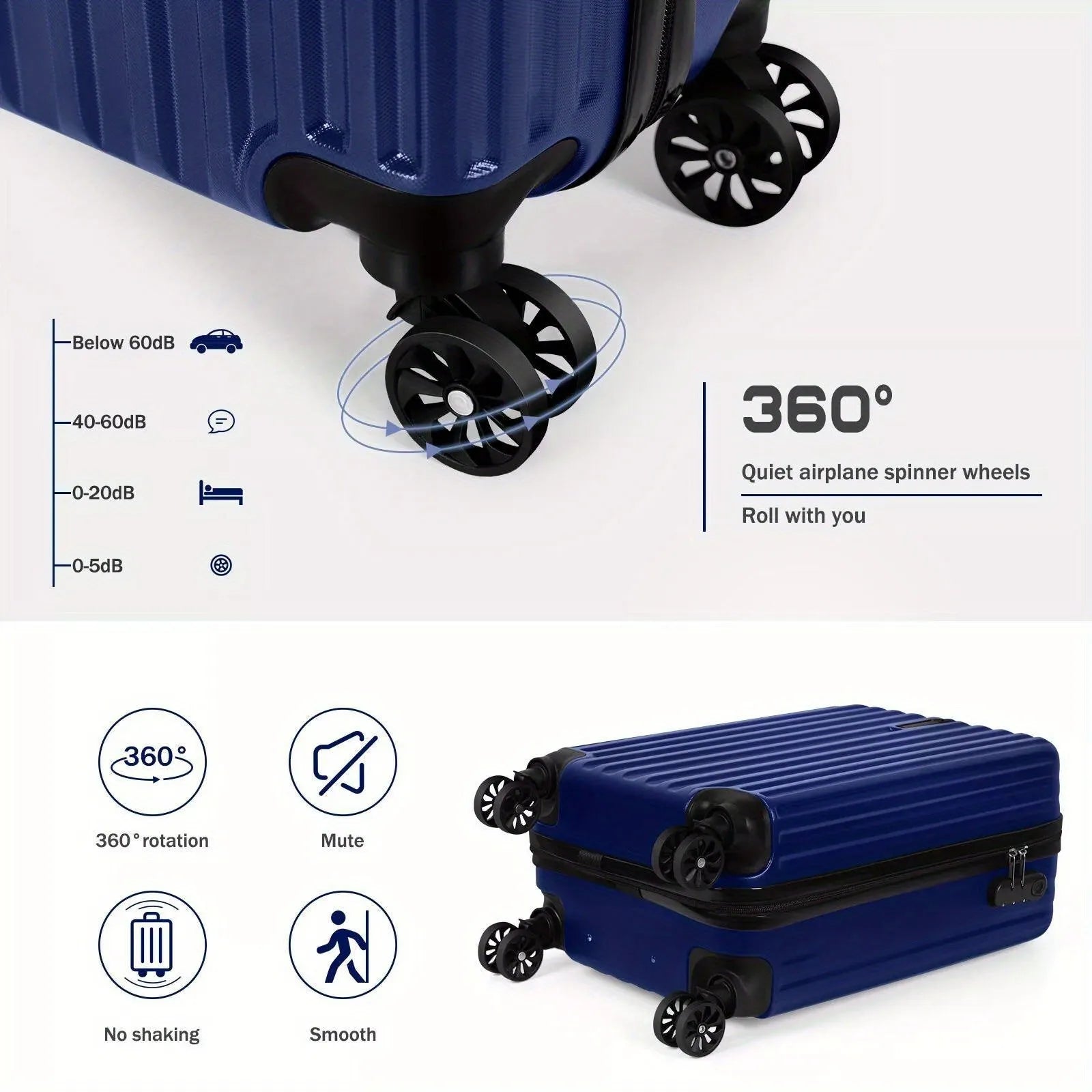 Aluminium alloy luggage travel set with two trunks in towel colour