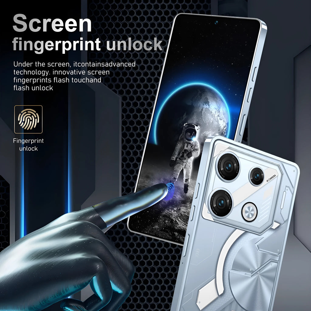 GT10 Pro Blue and Silver Android smartphones showing straight plate design on a table.