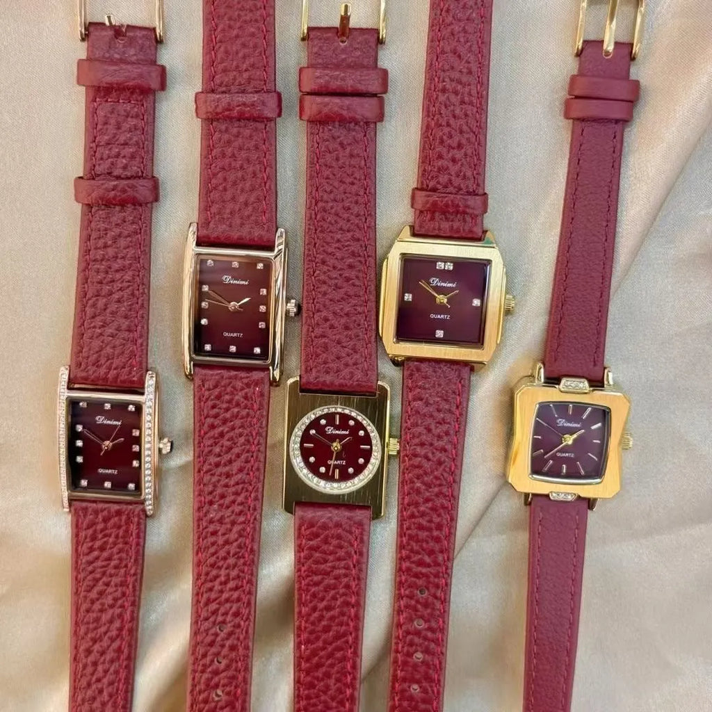 Alloy Ankela women's watch with octagonal diamond and rose gold Chinese style design details