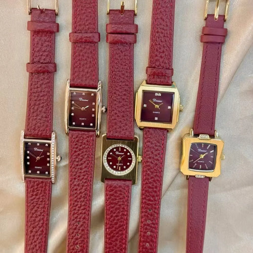 Alloy Ankela women's watch with octagonal diamond and rose gold Chinese style design details
