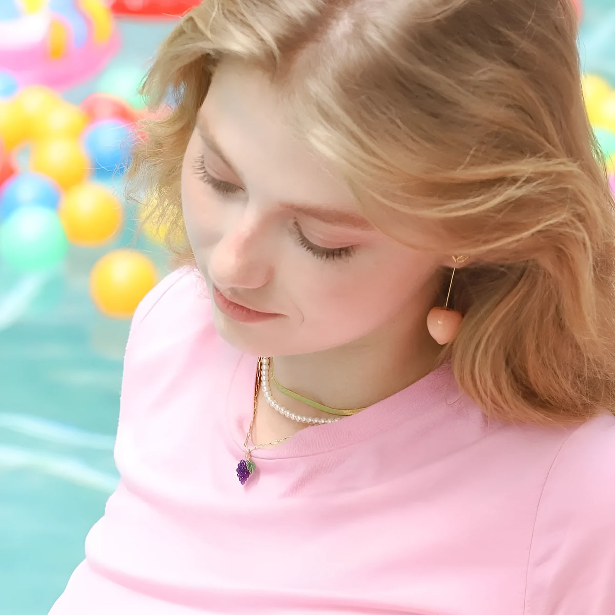 Gold plated fruit and vegetable design earrings in colourful electroplated finishes