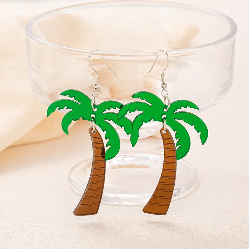 Acrylic drop shape earrings with hook backings in summer colour variations