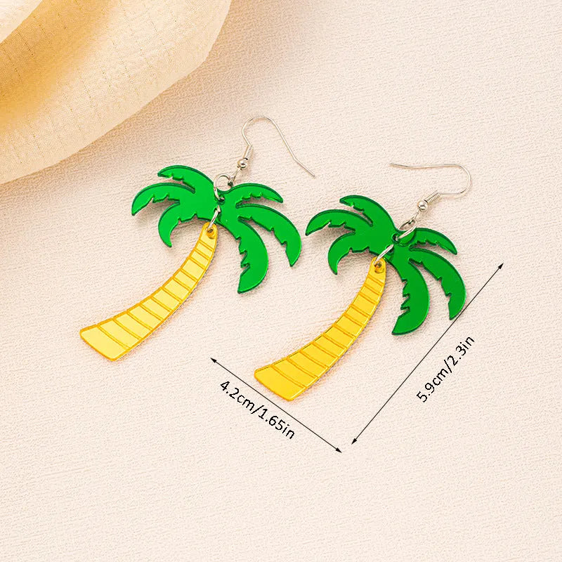 Acrylic drop shape earrings with hook backings in summer colour variations