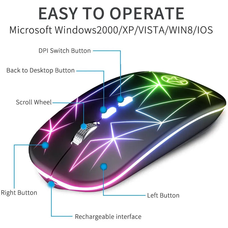Wireless dual-mode Bluetooth gaming mouse with metal scroll wheel in multiple colour options