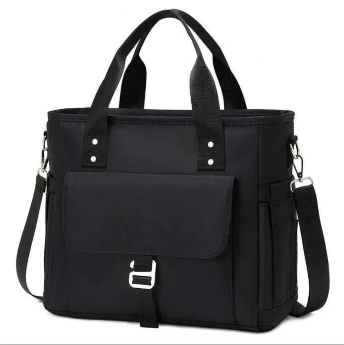 Cube-style hiking picnic bag with removable shoulder strap and side pocket in Oxford cloth