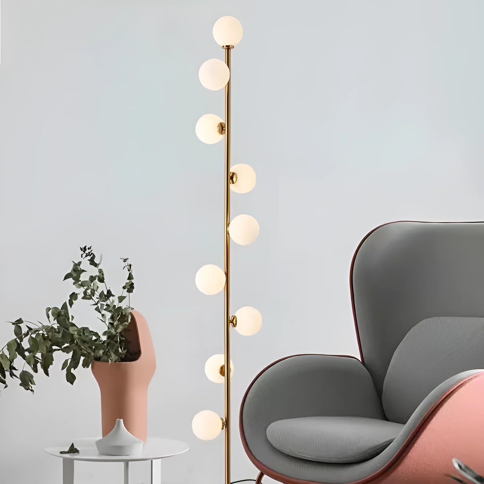 Modern Nordic floor lamp with iron base and marble foundation, 154cm tall with 23cm diameter