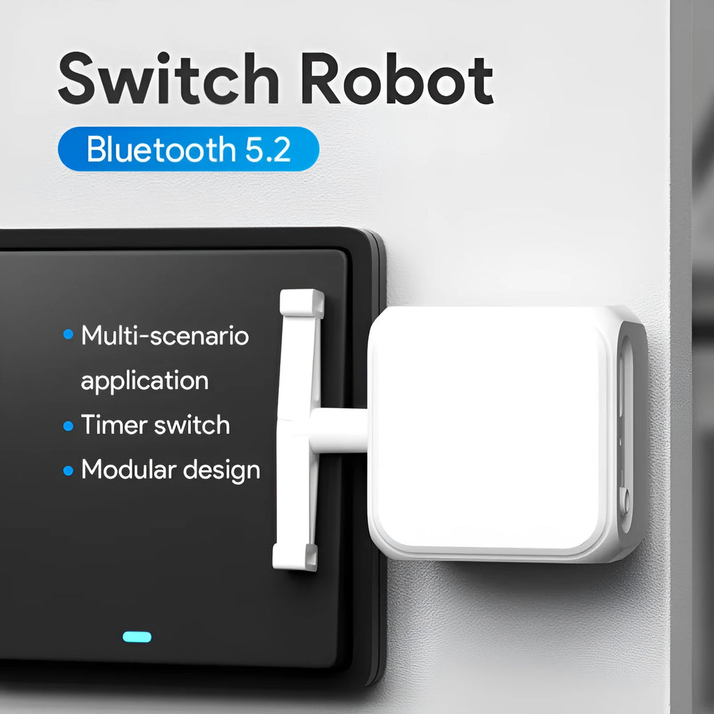 White Bluetooth rocker arm finger robot thumb remote control measuring 53x29x14mm for smart home use