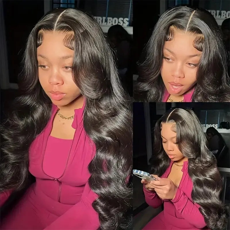 Black synthetic wig with big wavy hairstyle on a mannequin head.
