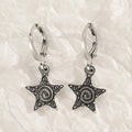 Women's alloy cross crystal earrings in white, black, and silver with geometric and character designs