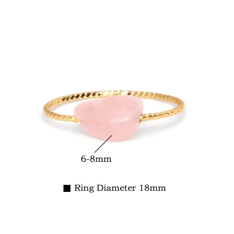 Women's coloured agate ring with geometric design showing natural stone variations
