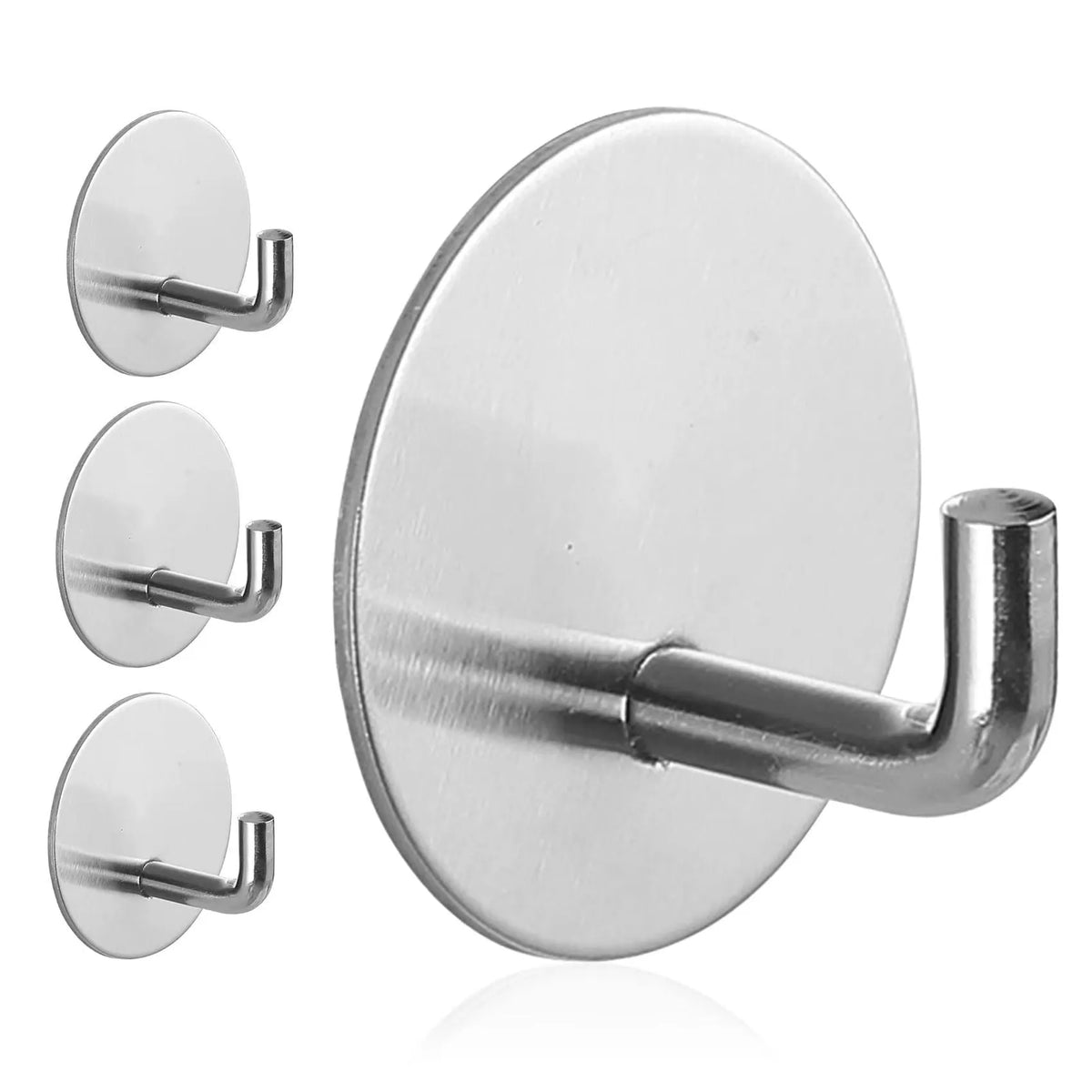 Stainless steel self-adhesive round hook with black and polished finish options