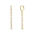 Sterling silver needle geometric ear clip with micro-inlaid colourful zircon stones in U-shaped design