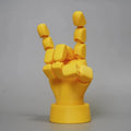 Yellow PLA plastic hand props with movable joints for cosplay and display decoration