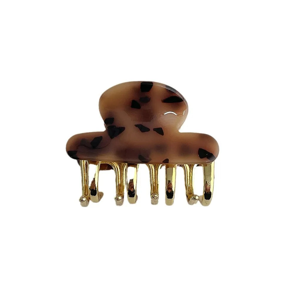 Women's retro acetate hair barrettes with metal grip in R08 colour variations