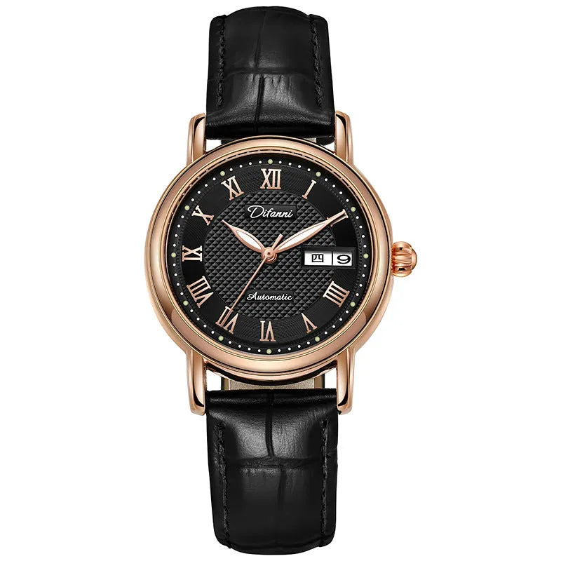 Women's automatic mechanical fashion watch with multiple colour and strap options