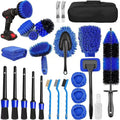 26-piece automotive cleaning brush kit with polypropylene construction