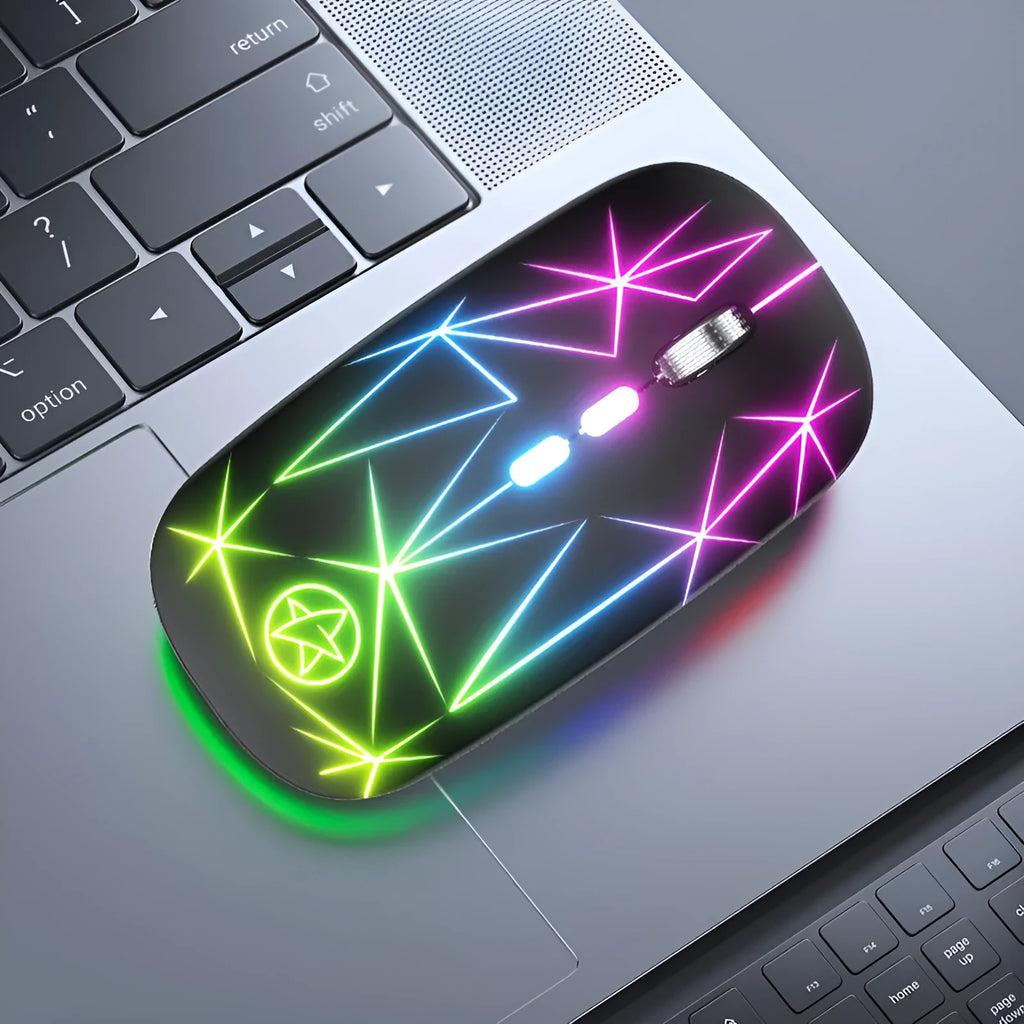 Wireless dual-mode Bluetooth gaming mouse with metal scroll wheel in multiple colour options