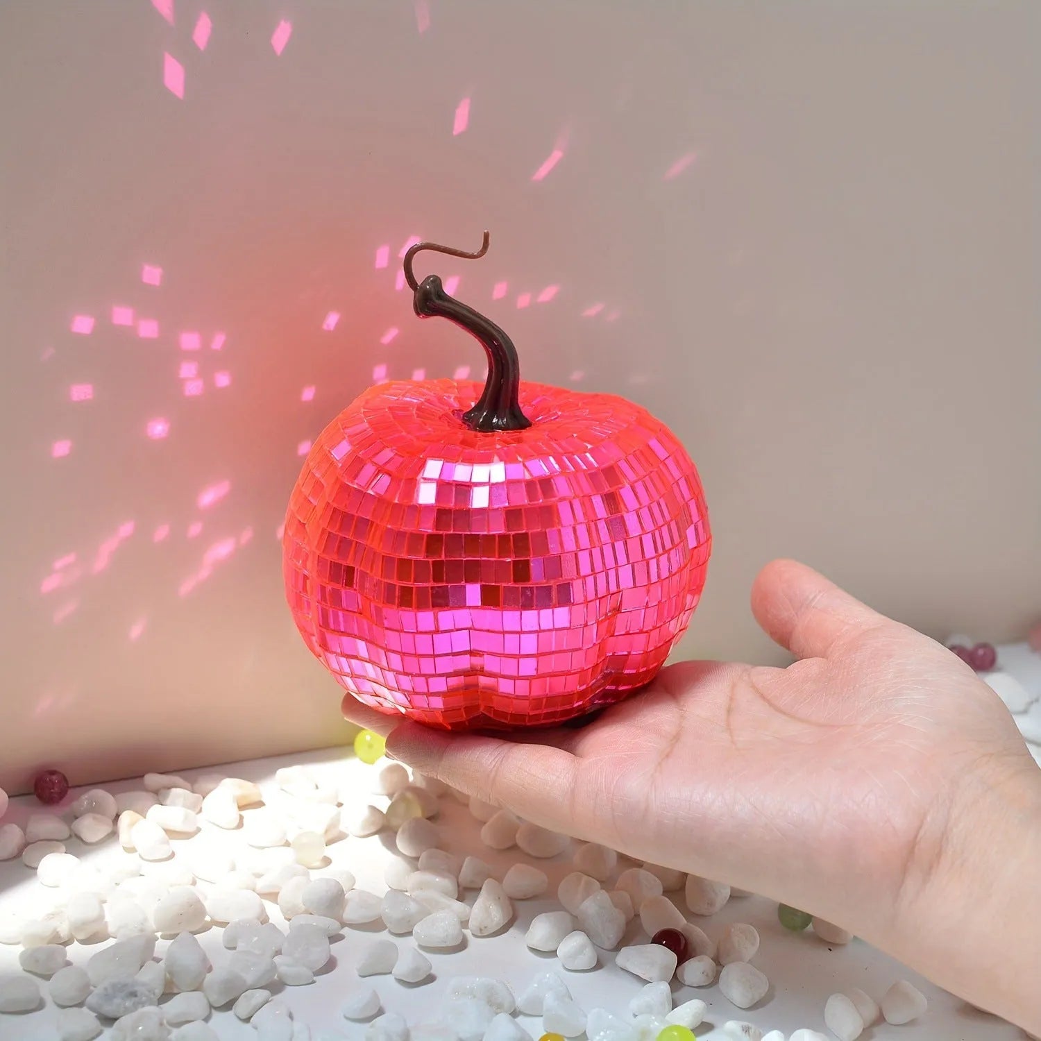Chinese embroidered glass pumpkin decoration in five sizes from 6cm to 20cm