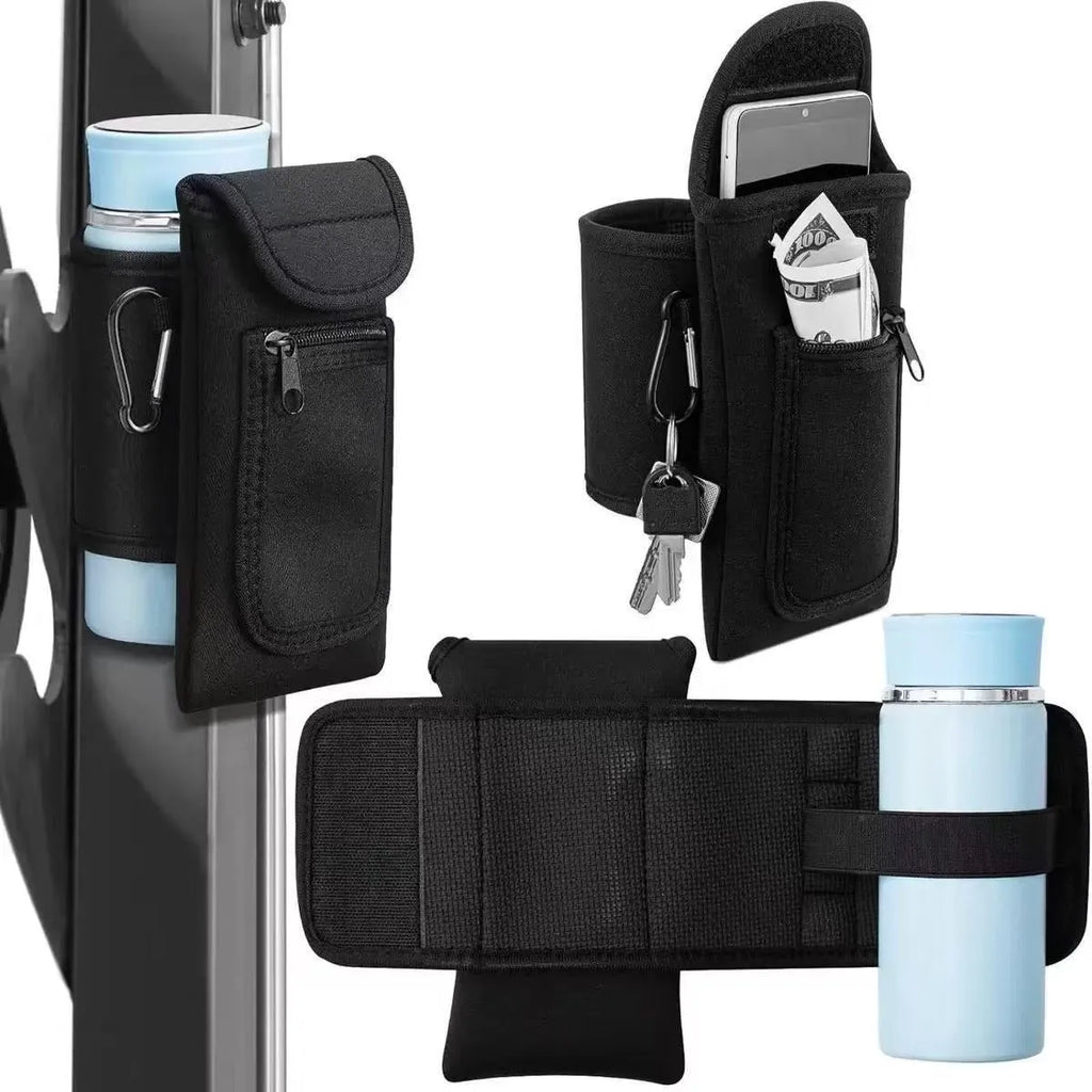 Sports bottle sleeve in cloth material with magnetic or carabiner clip available in multiple colours for outdoor fitness