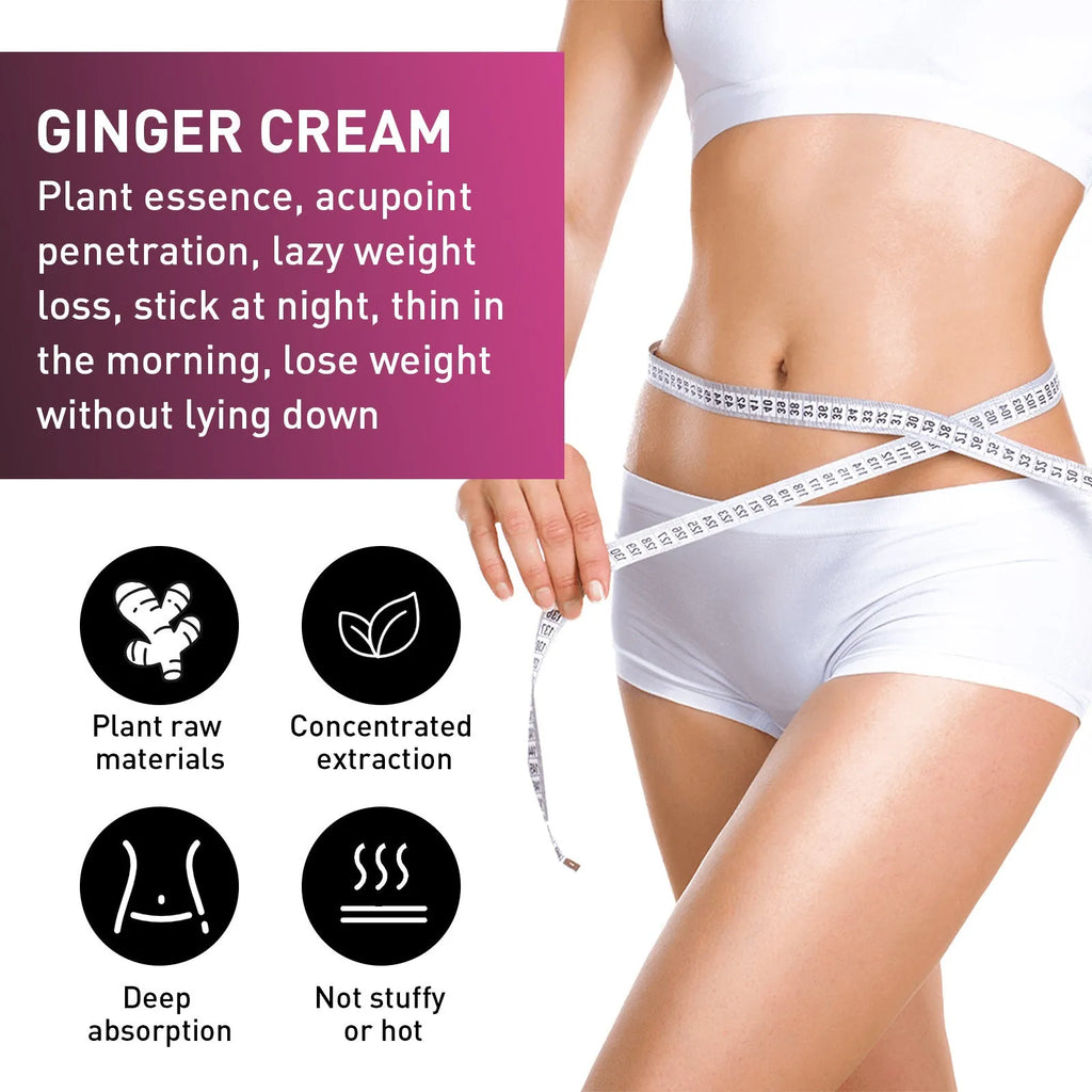 15g ginger body cream tube for thigh slimming with olive oil and hyaluronic acid