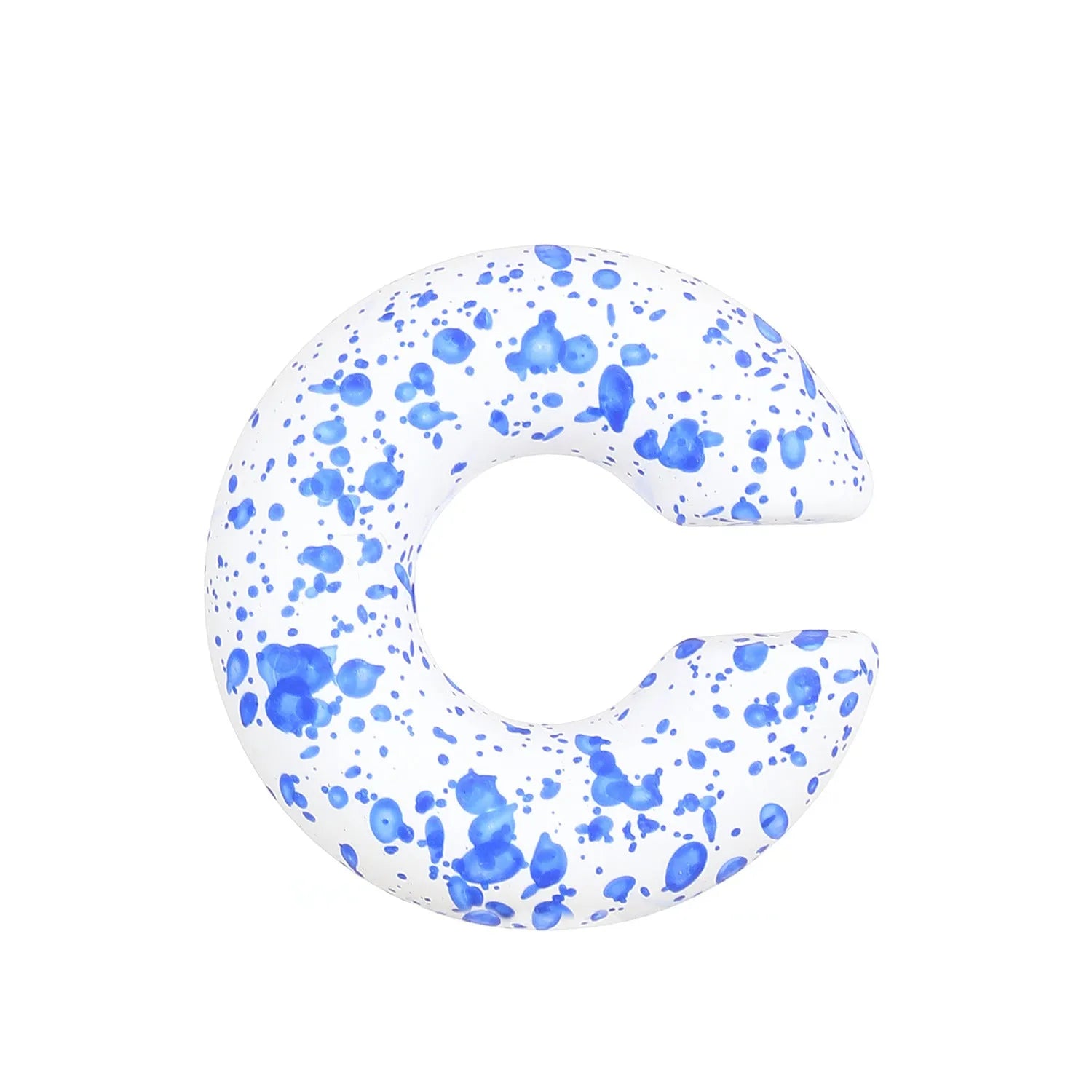 C-shaped clip-on earrings with round geometric shape and matte coarse finish in assorted candy colours.