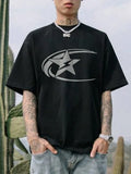 Men's pure cotton short sleeve T-shirt in Japanese retro style, solid colour design