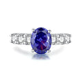 Sterling silver ring with a heart-shaped ice flower cut zircon in Tan Sang colour.
