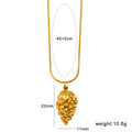 Stainless steel necklace with a fruit-shaped pendant on a regular chain.