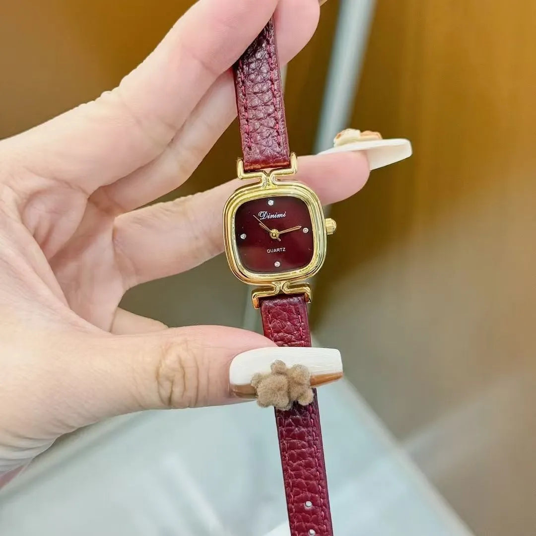 Alloy Ankela women's watch with octagonal diamond and rose gold Chinese style design details