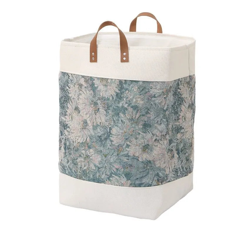Simple modern fabric storage bag for clothes and quilts in colourful bear pattern, dimensions 35cm x 35cm x 55cm.