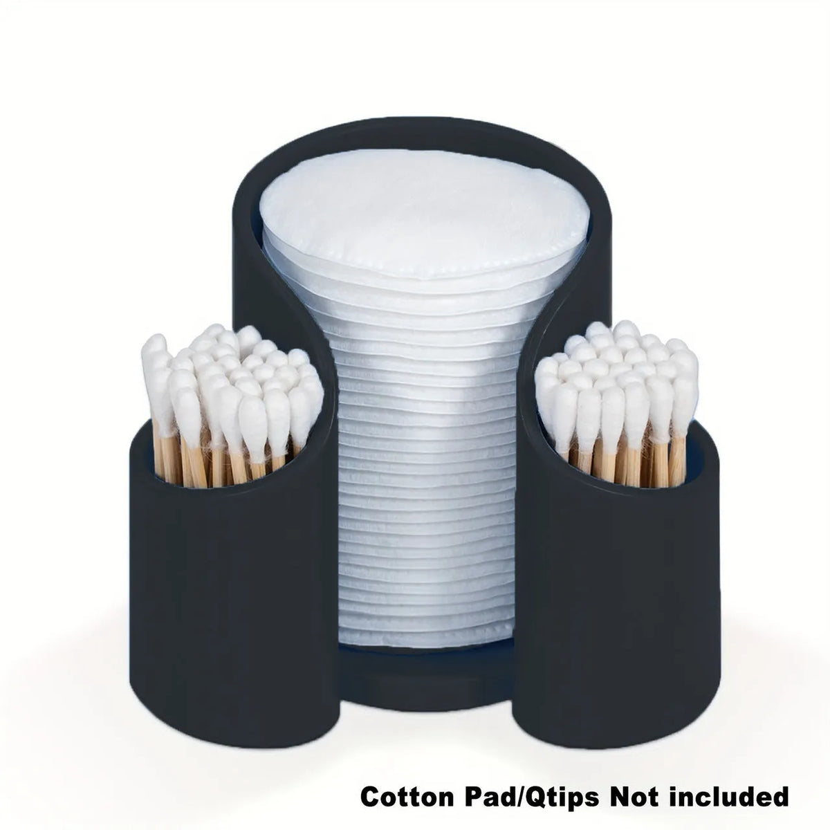 A simple plastic cotton box for storage in a choice of pink, white, blue, or black.