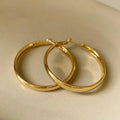 40mm circular copper earrings with electroplated gold or silver finish