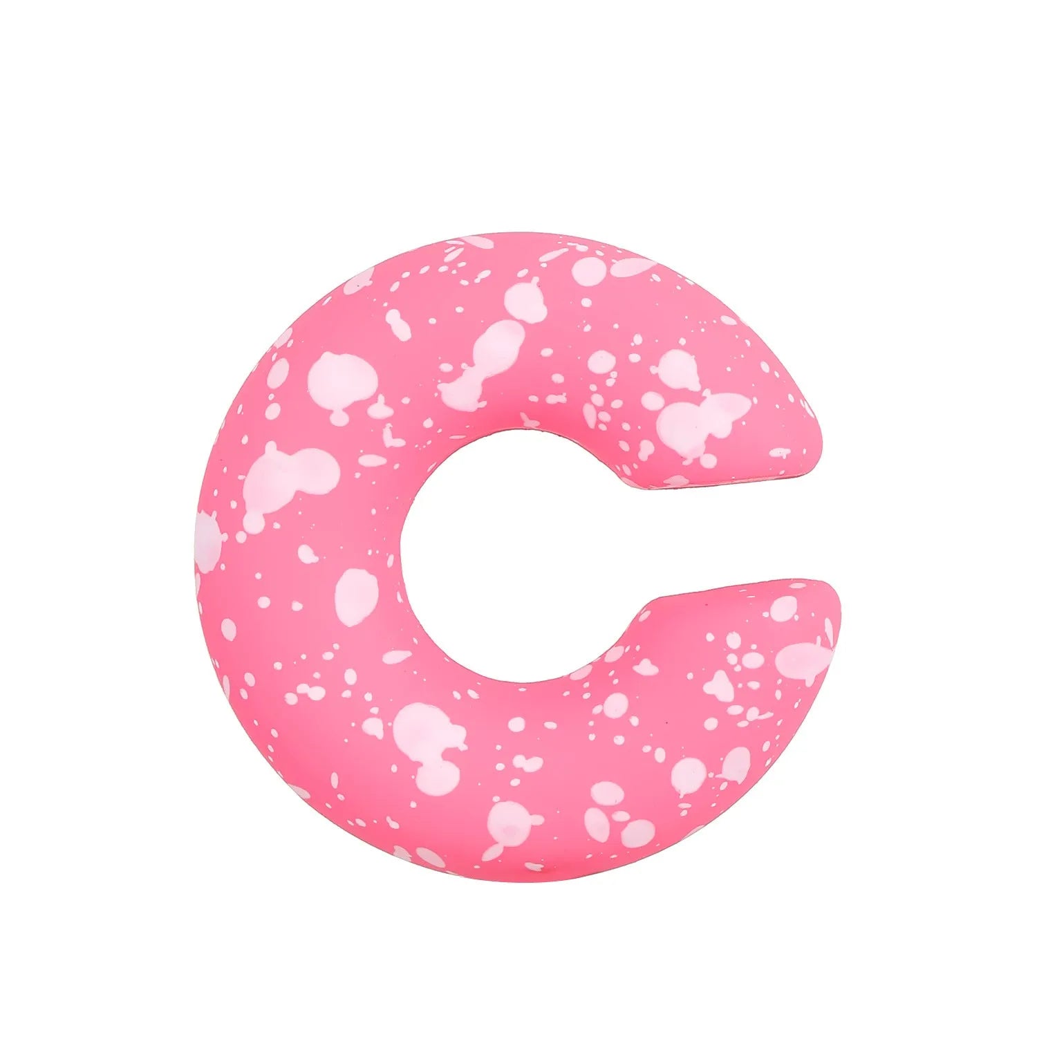C-shaped clip-on earrings with round geometric shape and matte coarse finish in assorted candy colours.