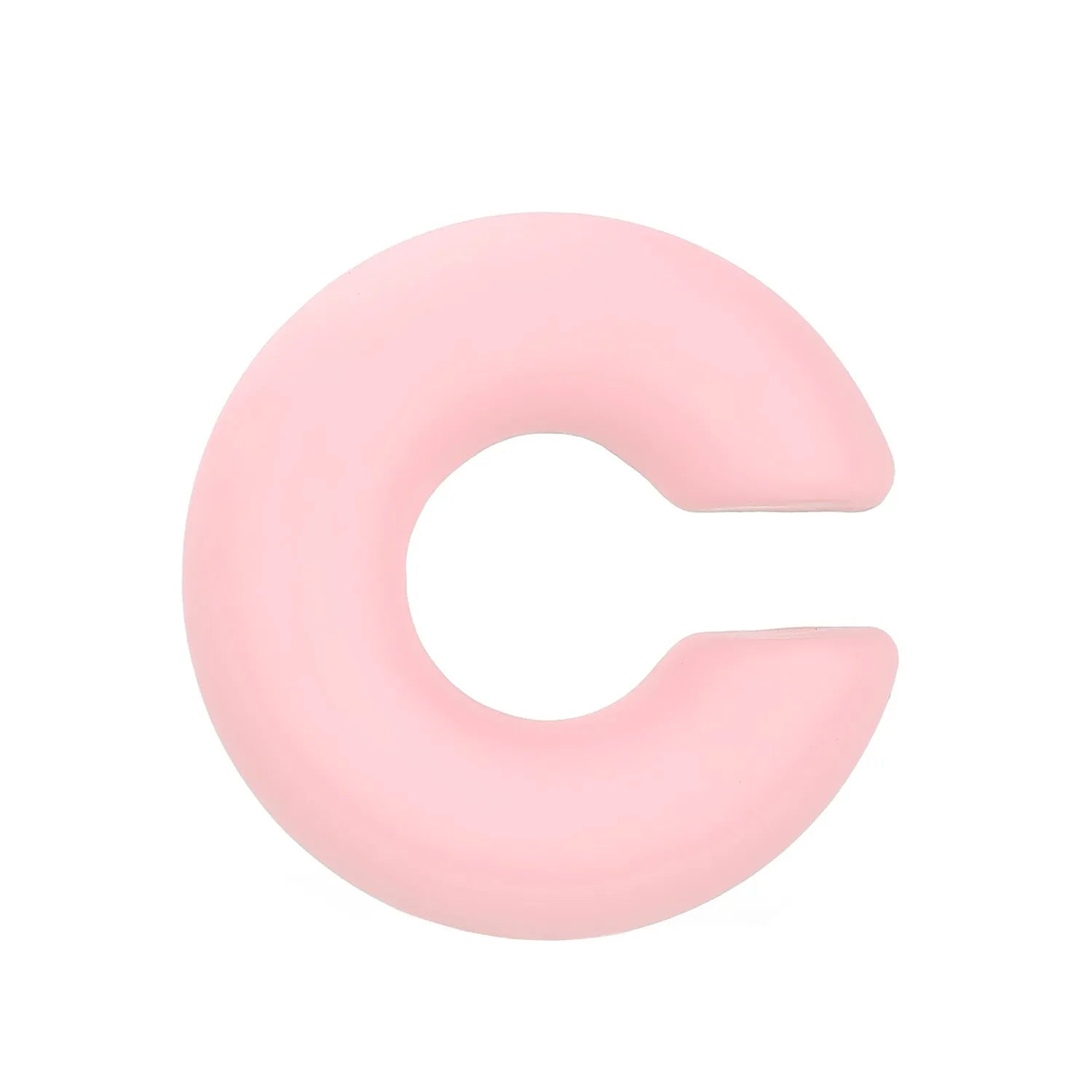 C-shaped clip-on earrings with round geometric shape and matte coarse finish in assorted candy colours.