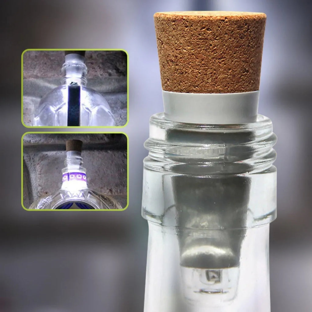 White LED rechargeable bottle cap light with plastic housing, 30mm diameter