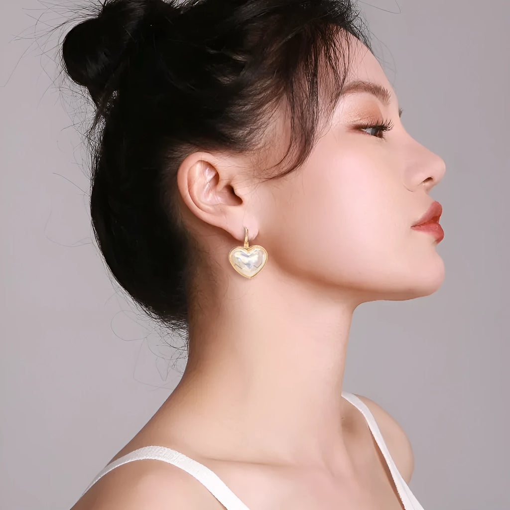 Gold coloured clip-on earrings for women with alloy metal construction
