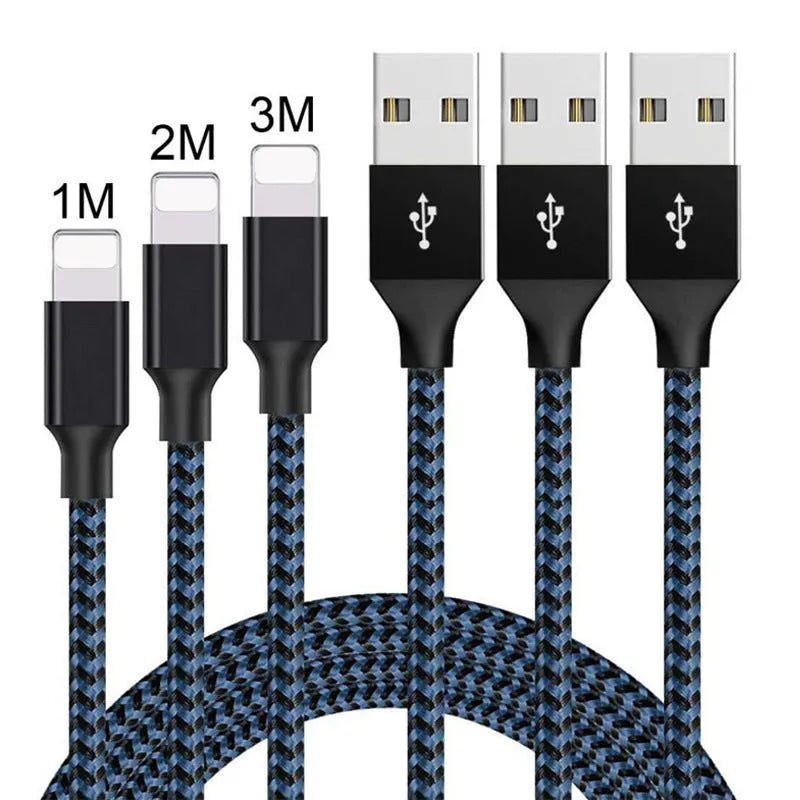 Braided Android fast charging Micro USB cable in black and white, showing length options.